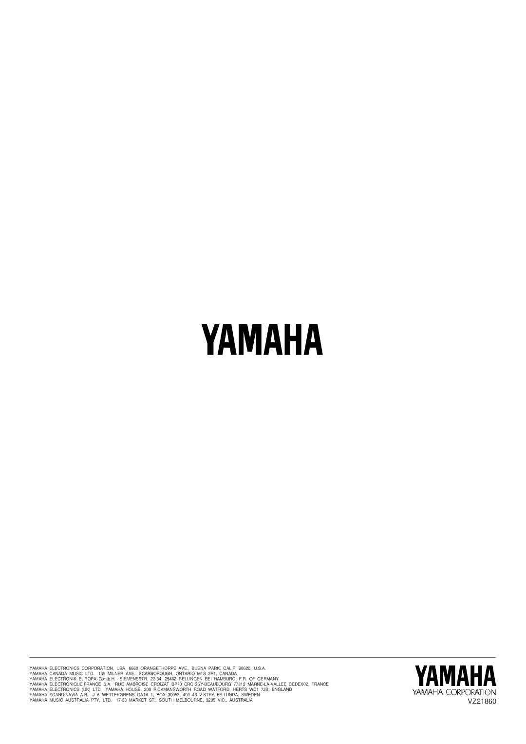 Yamaha AX-9 owner manual VZ21860 