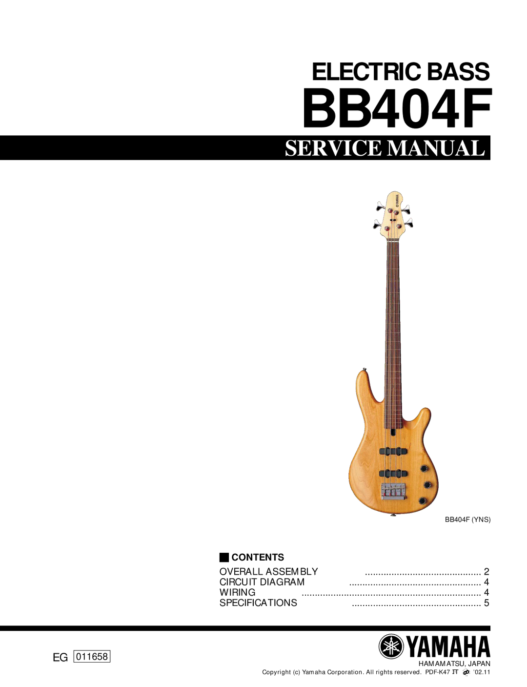 Yamaha bb404f service manual BB404F 