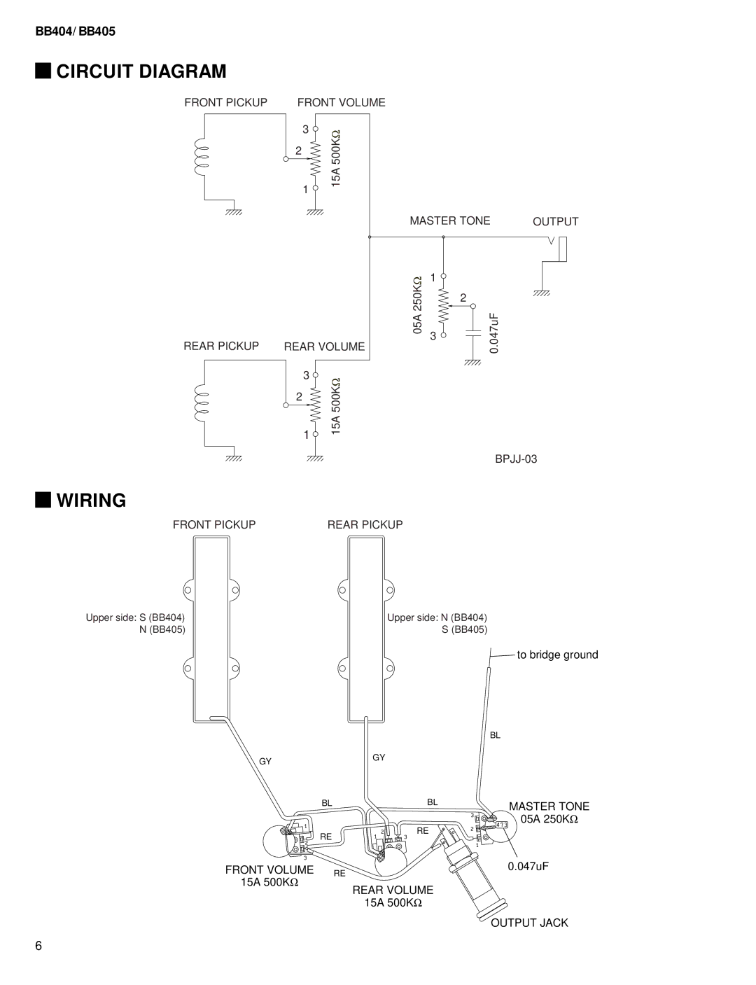 Yamaha BB405, BB404 service manual Circuit Diagram, Wiring 