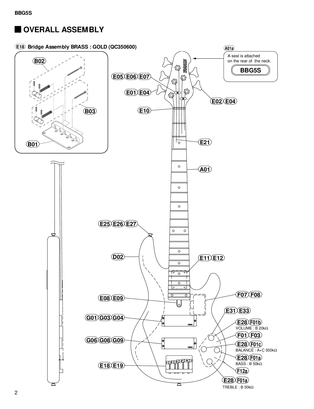 Yamaha BBG5S service manual Overall Assembly 