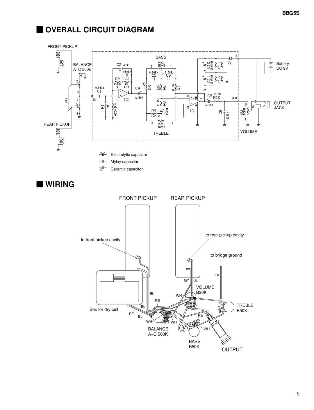 Yamaha BBG5S service manual Overall Circuit Diagram, Wiring 