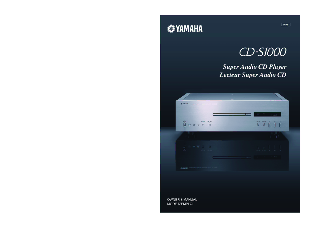 Yamaha CD-S1000 owner manual Mode D’EMPLOI 