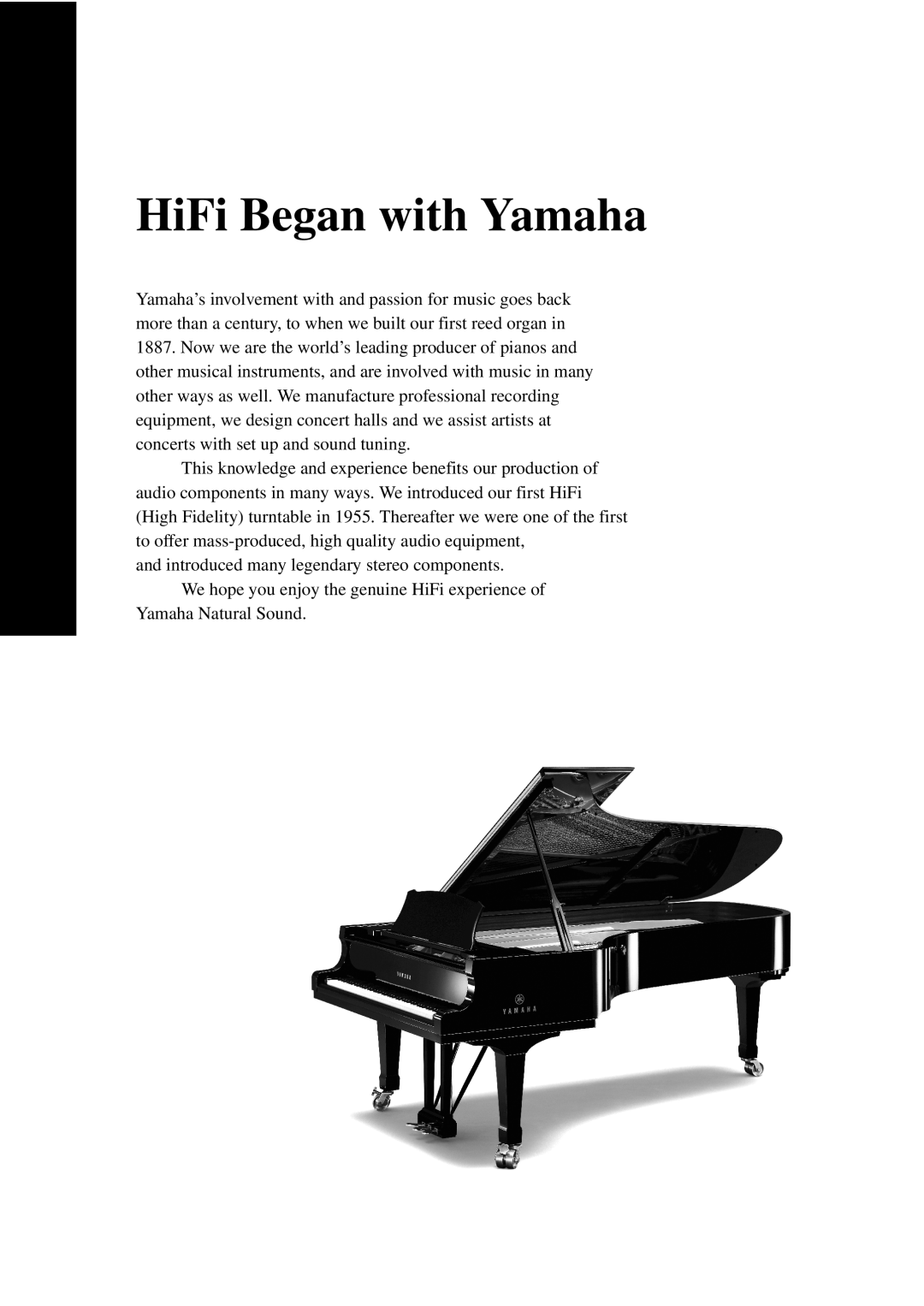 Yamaha CD-S1000 owner manual HiFi Began with Yamaha 