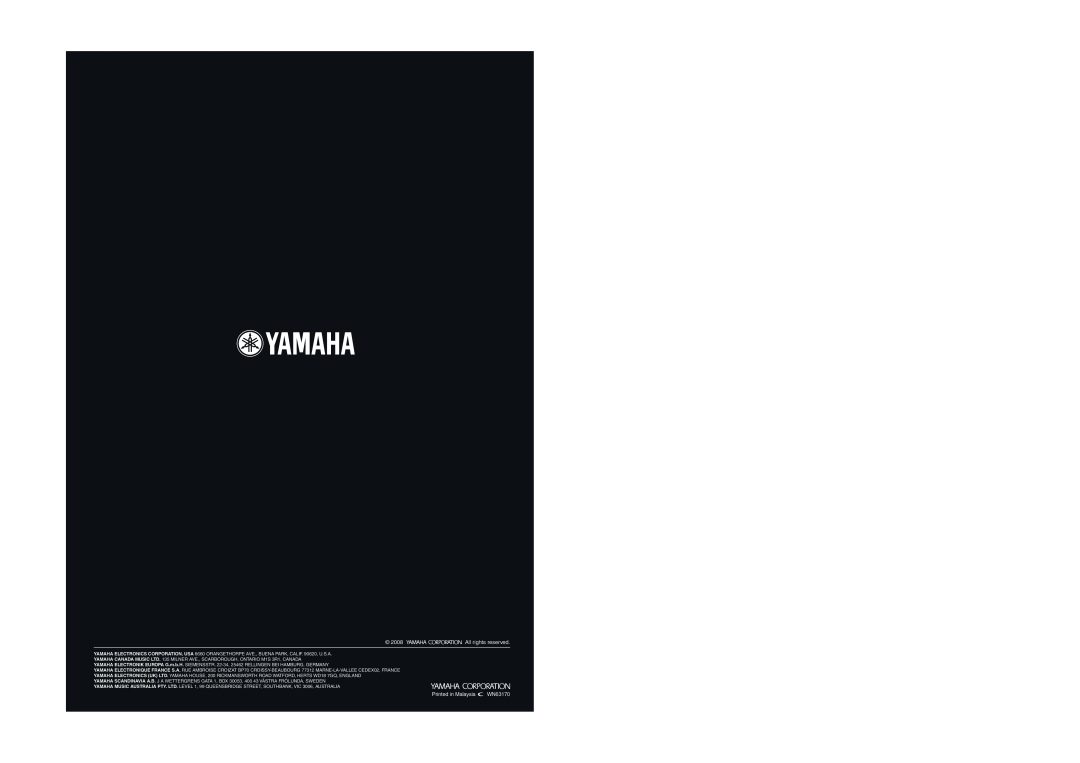 Yamaha CD-S1000 owner manual All rights reserved 