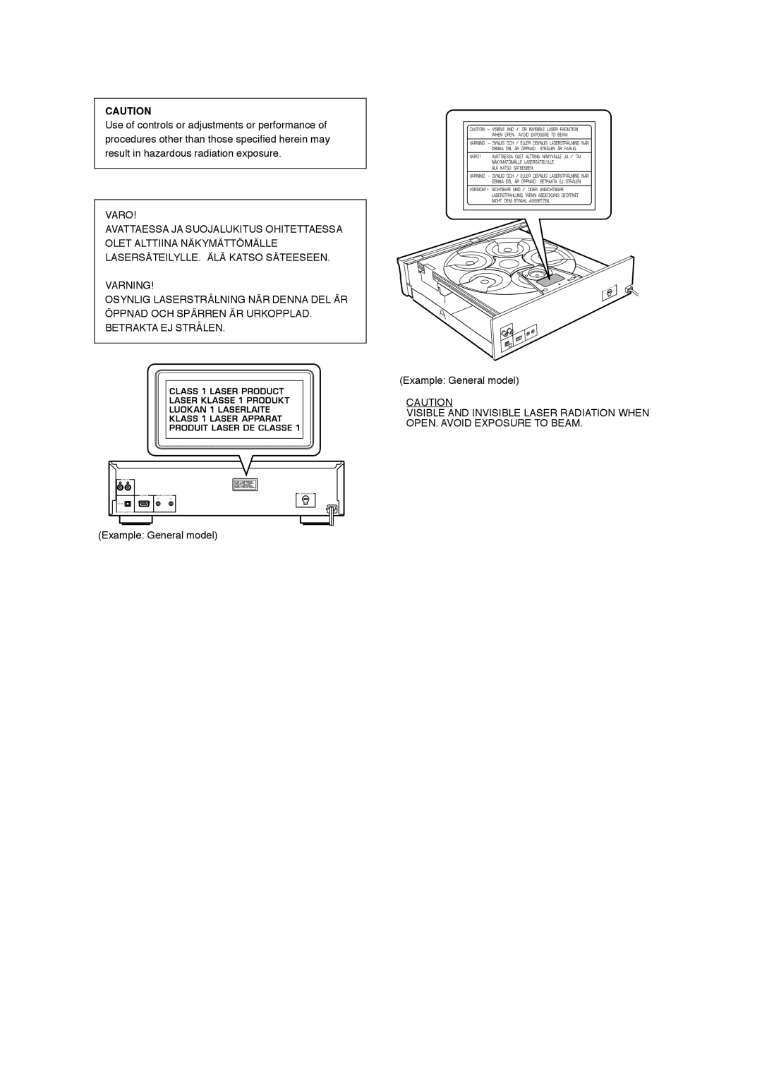 Yamaha CDC-697 owner manual Example General model 