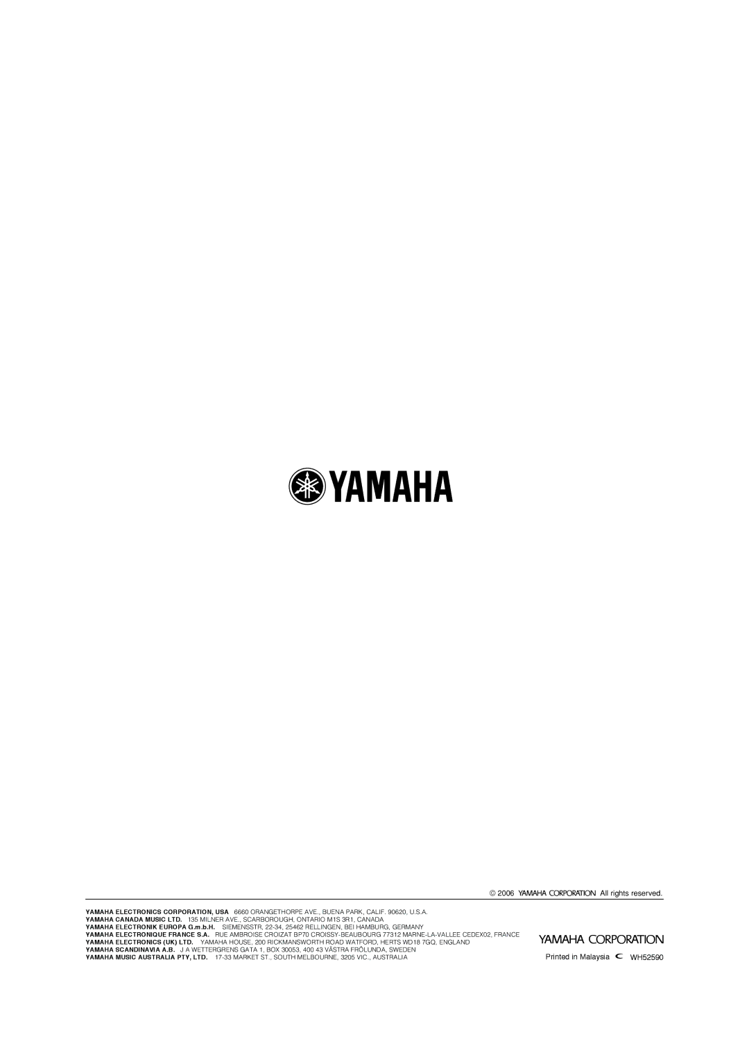 Yamaha CDC-697 owner manual WH52590 