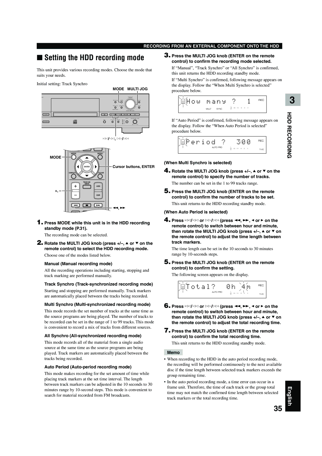 Yamaha CDR-HD 1500 owner manual W m a n y, R i o d ?, T a l ? 