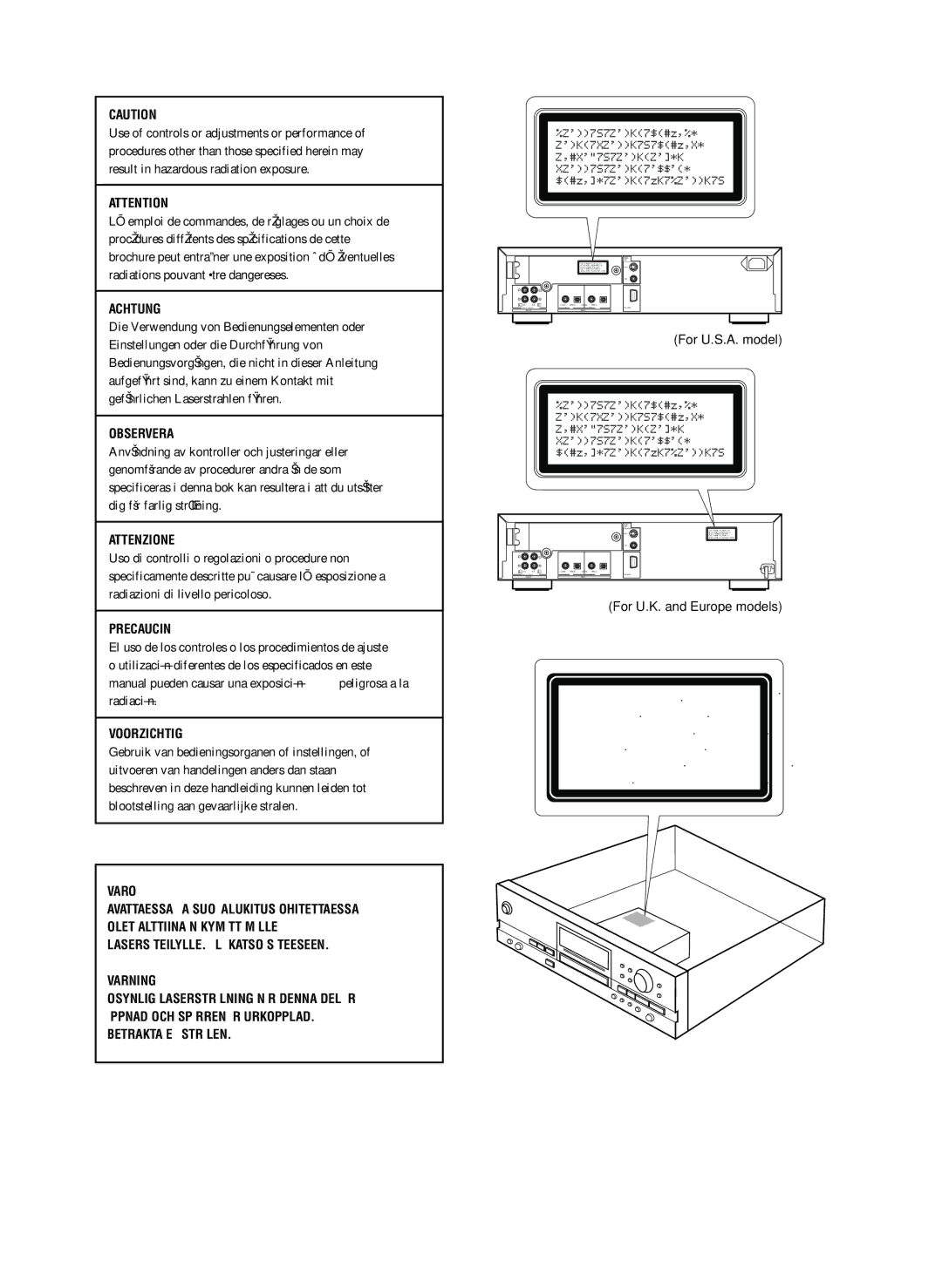 Yamaha CDR-HD1300E owner manual Achtung 