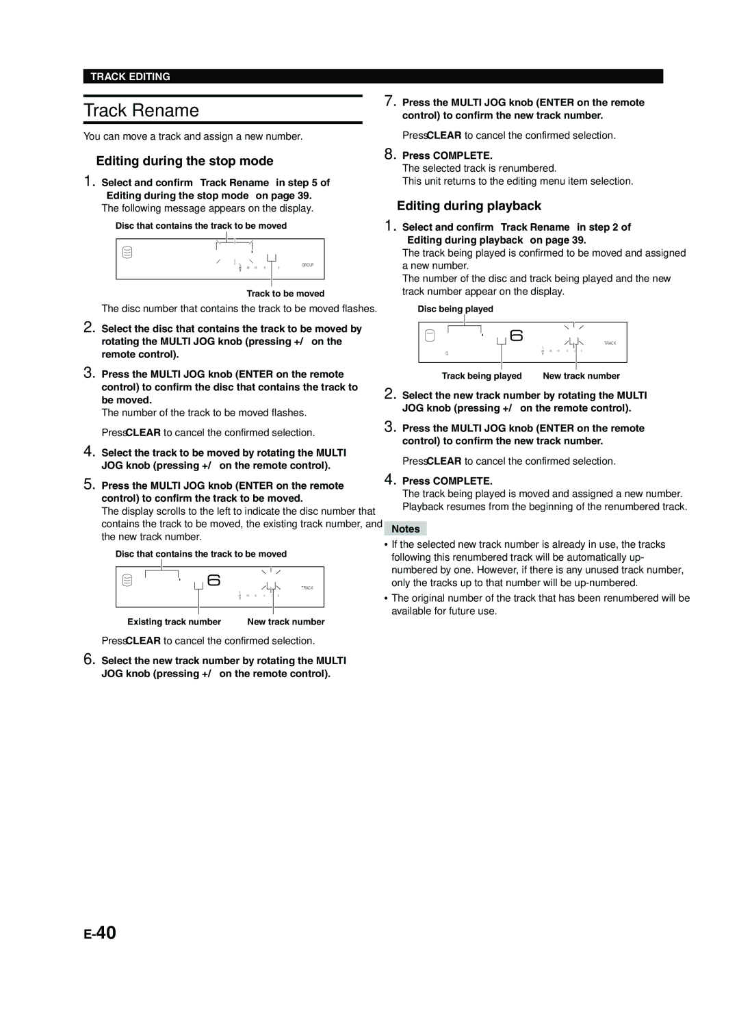 Yamaha CDR-HD1300E owner manual Track Rename, N a m e 0 0 1 1 ?, You can move a track and assign a new number 