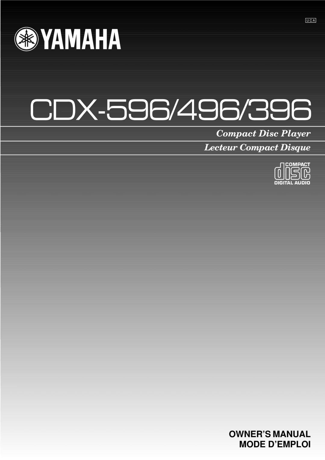 Yamaha CDX-496, CDX-396 owner manual CDX-596/496/396 