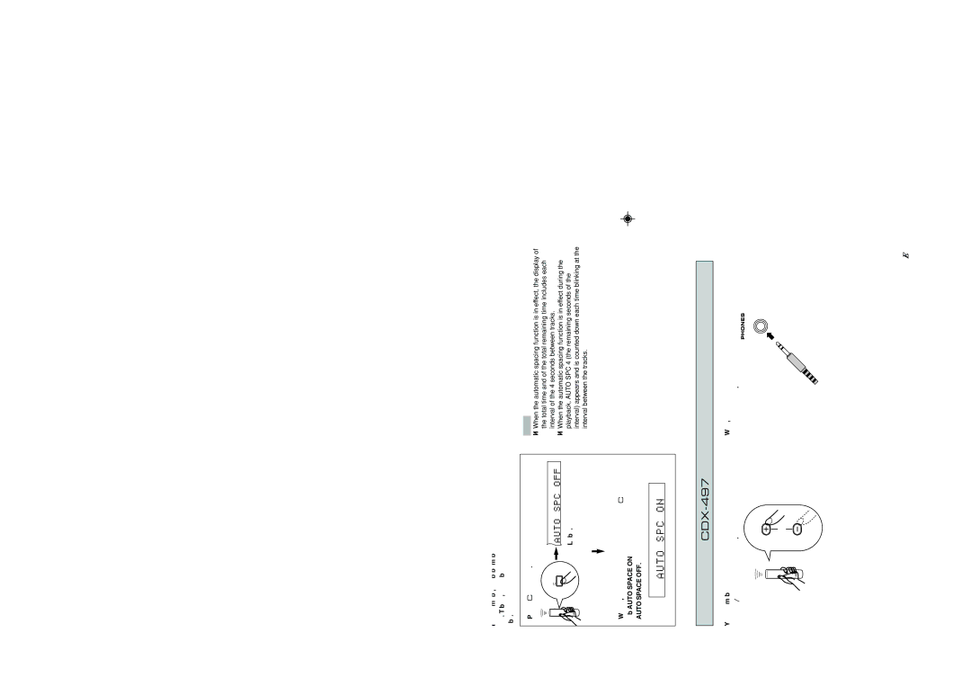 Yamaha CDX-97 11 En, Changing brightness of the display, Automatic spacing, Adjusting the output level CDX-497 only 