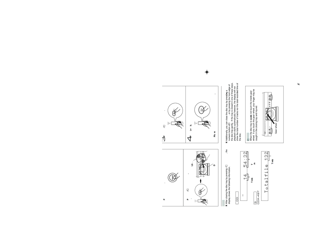 Yamaha CDX-97 Basic Operation, Press OPEN/CLOSE to close the disc tray, Press to start playback, Disc tray, Total number 