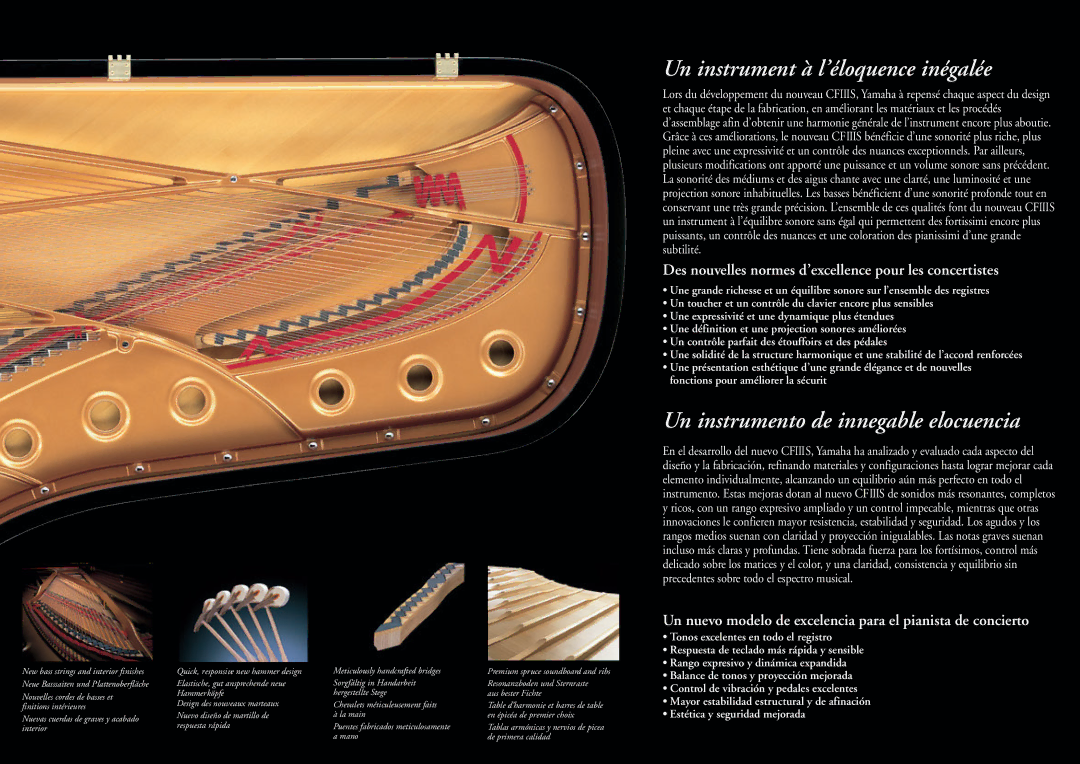 Yamaha CF III S manual Un instrument à l’éloquence inégalée 