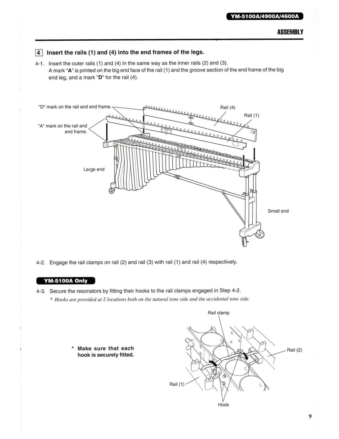 Yamaha YM-5100A/4900A/4600A, CONCERT MARIMBAS manual 