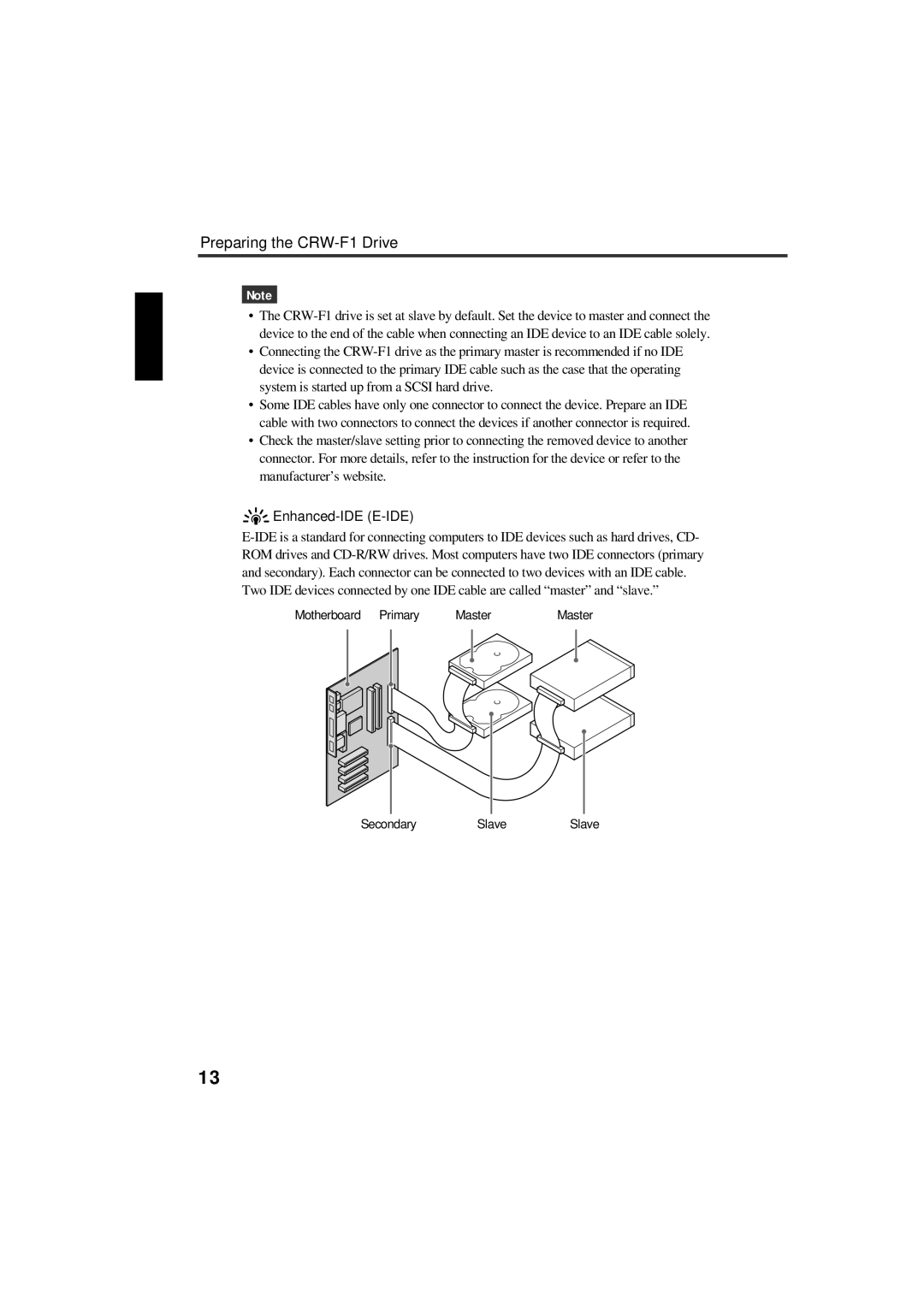 Yamaha CRW-F1-NB manual Preparing the CRW-F1 Drive, Enhanced-IDE E-IDE 