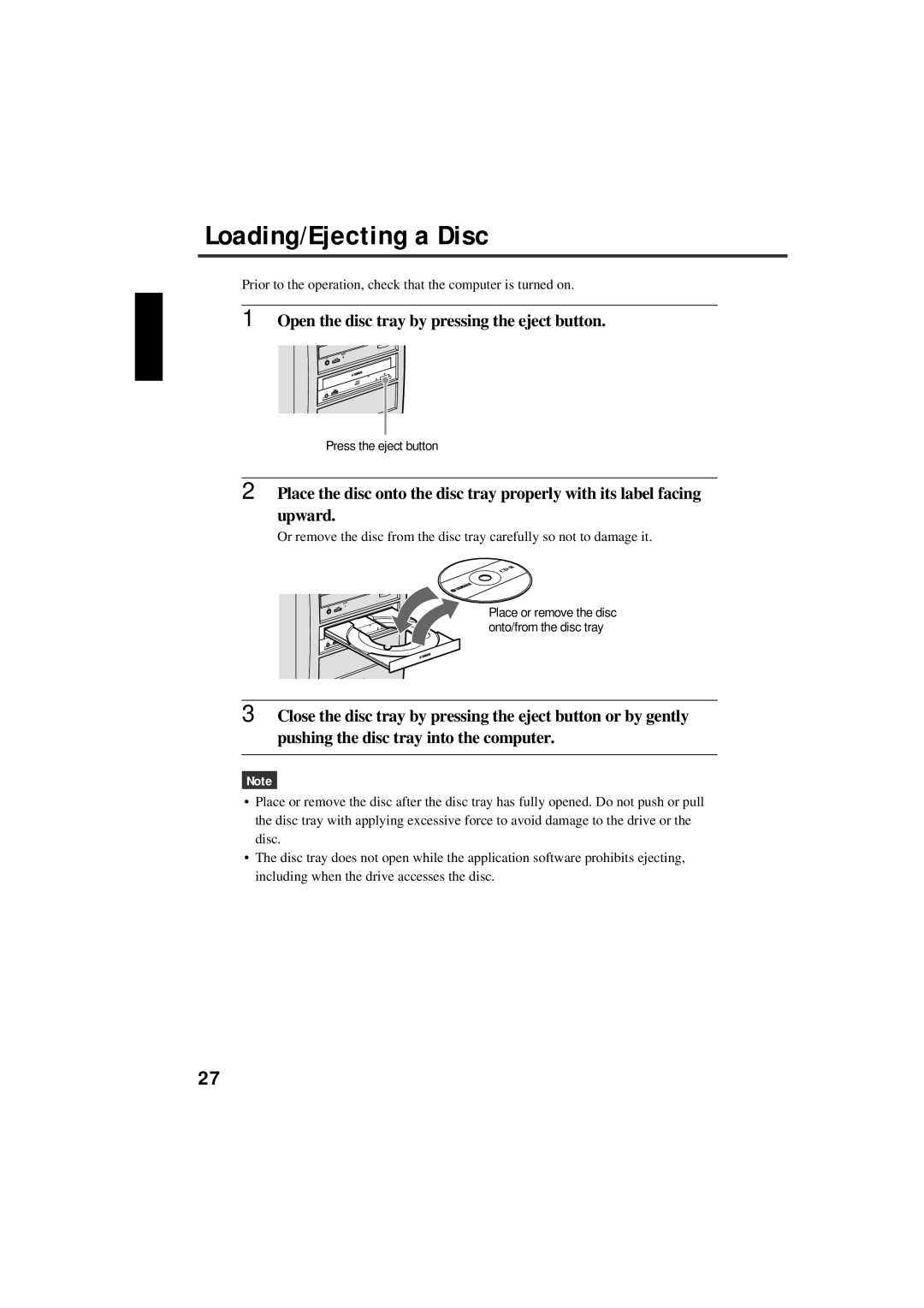 Yamaha CRW-F1-NB manual Loading/Ejecting a Disc 