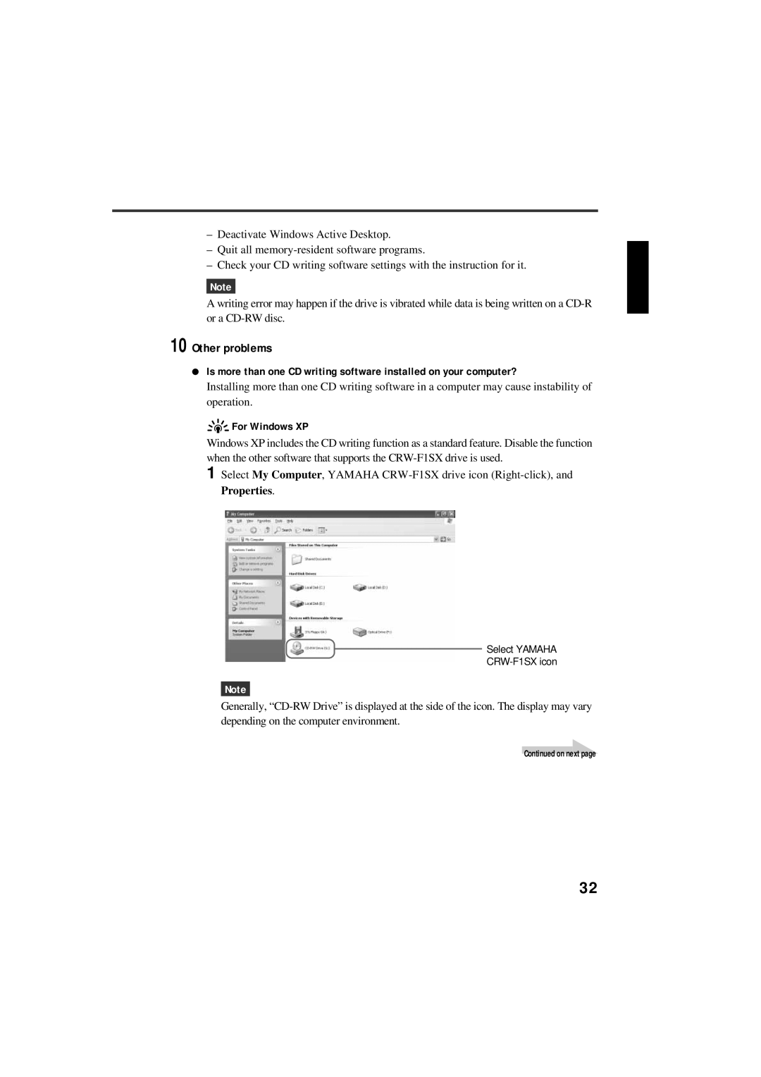 Yamaha CRW-F1SX manual Other problems 