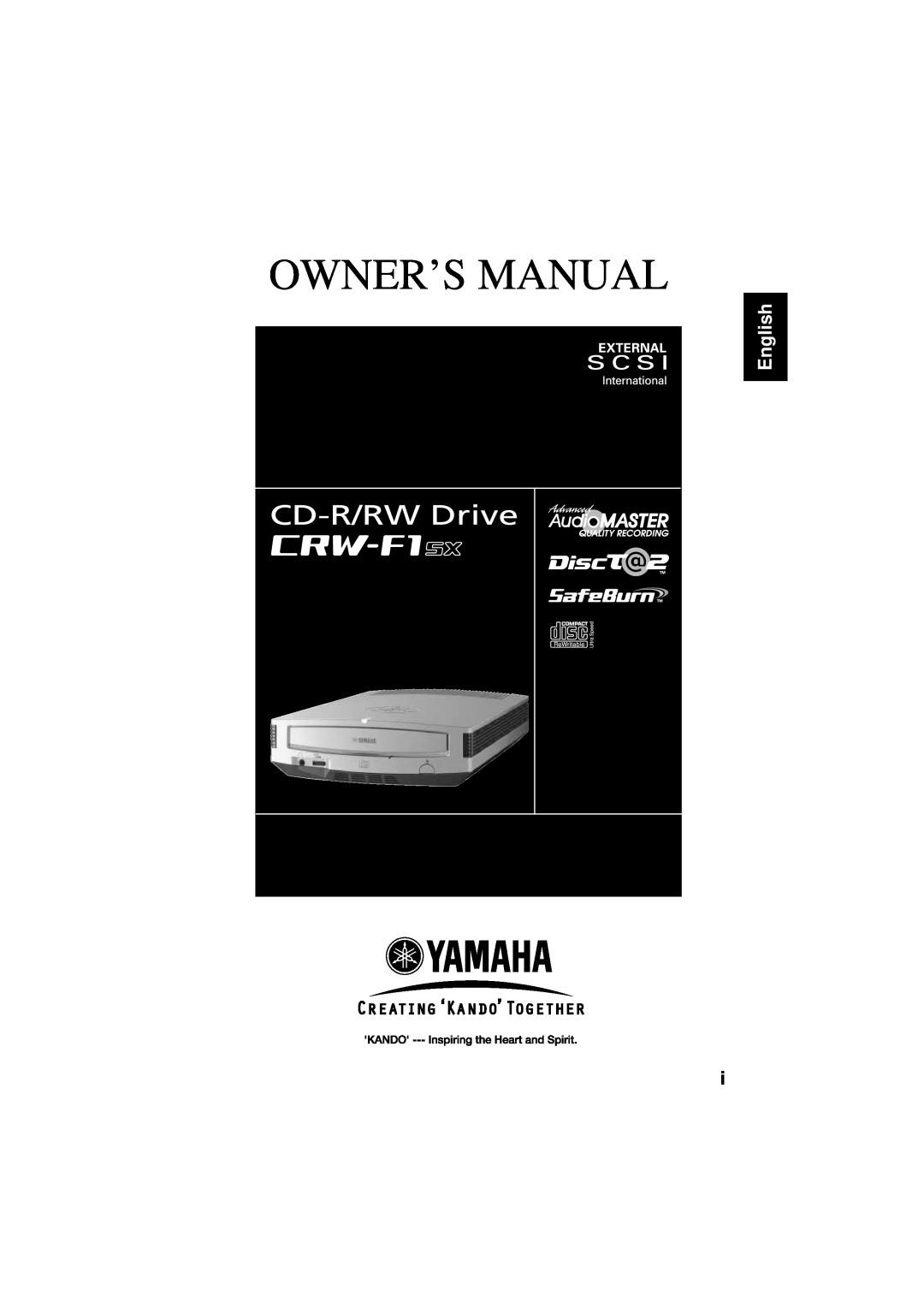 Yamaha CRW-F1SX manual English, Owner’S Manual 