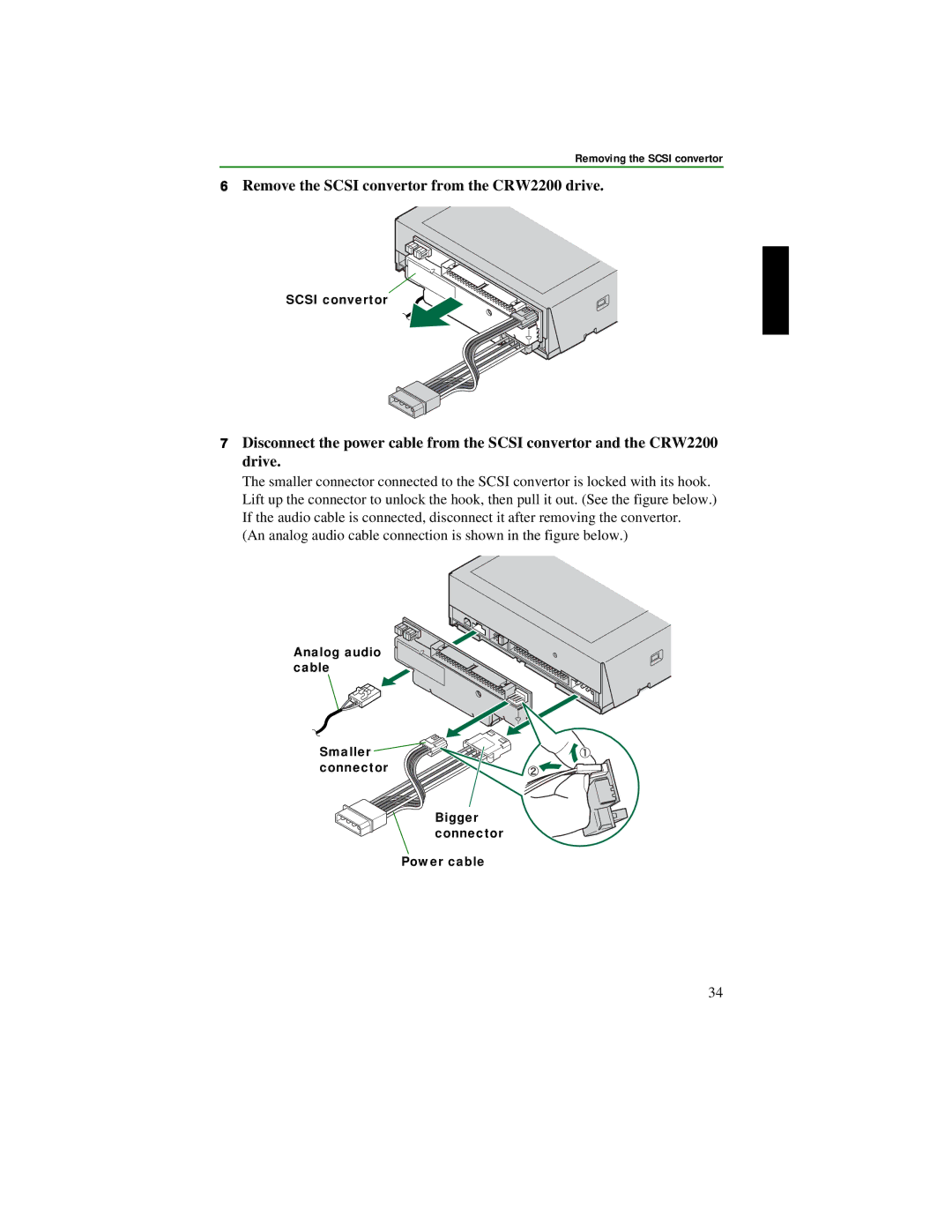 Yamaha CRW2200S manual Remove the Scsi convertor from the CRW2200 drive 