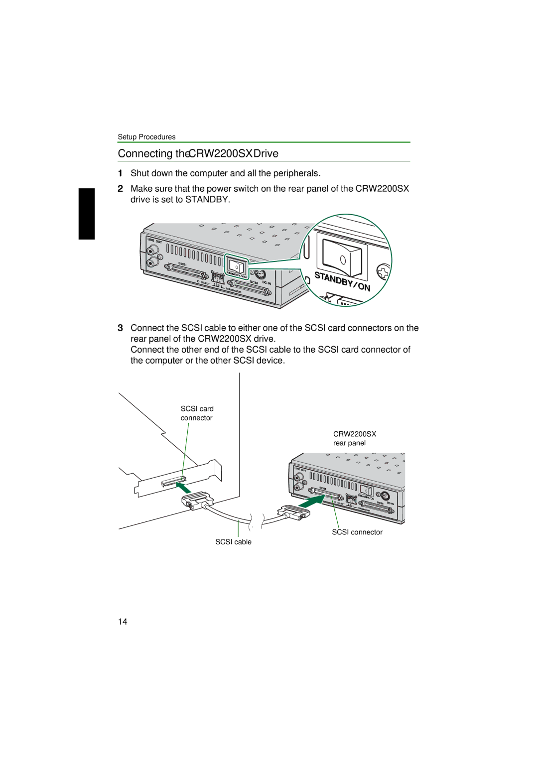 Yamaha manual Connecting the CRW2200SX Drive 