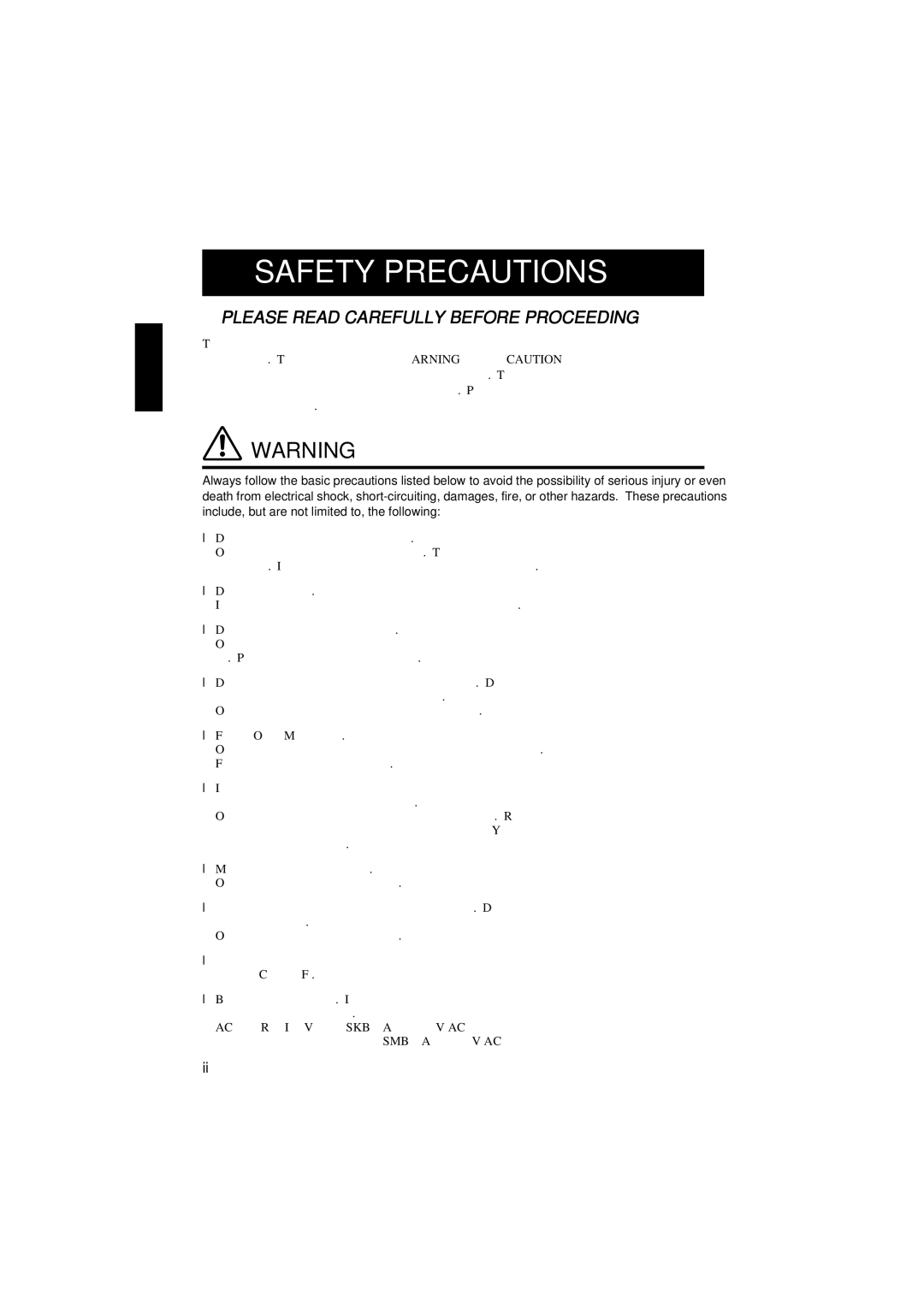 Yamaha CRW2200SX manual Safety Precautions 