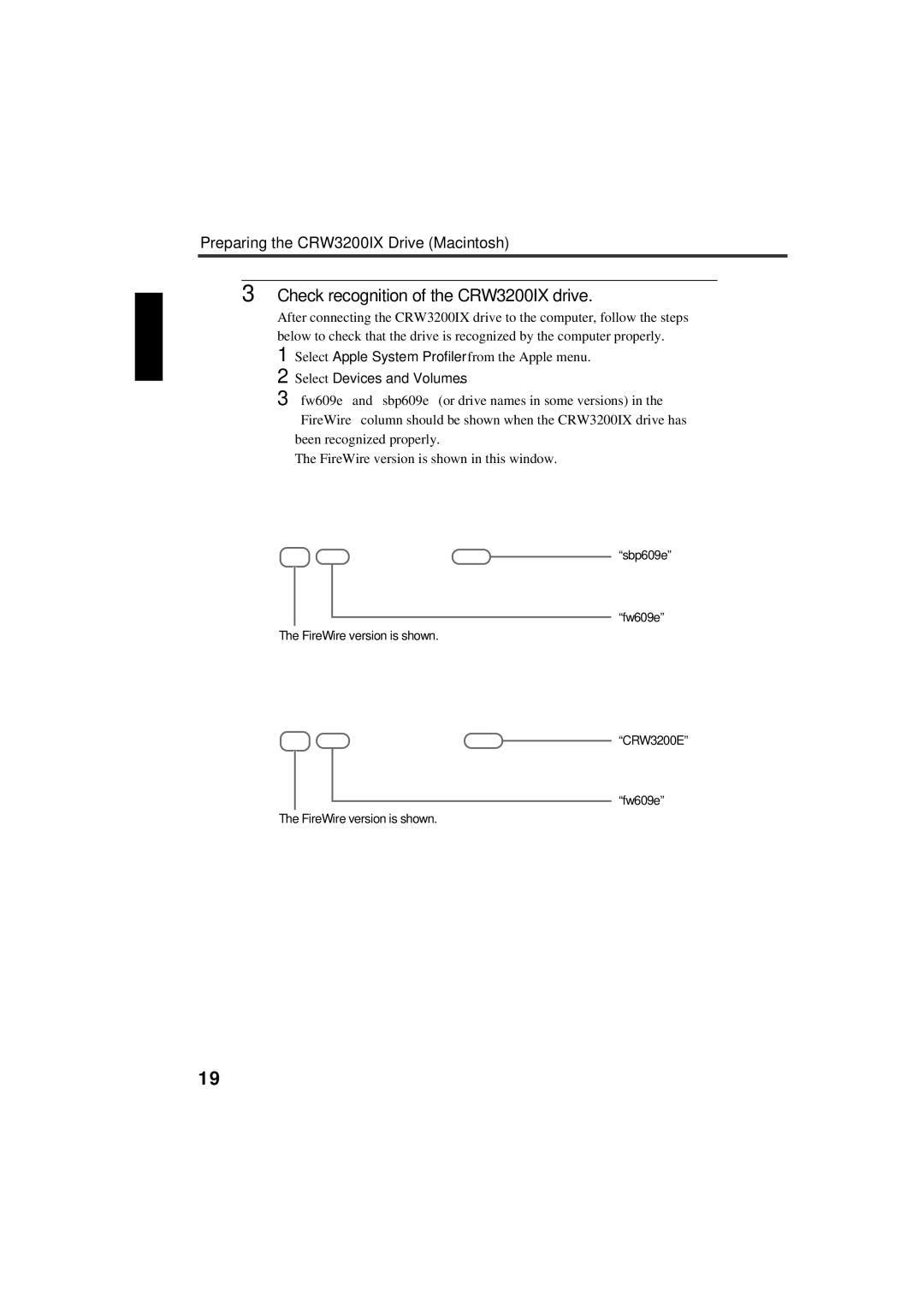 Yamaha manual Preparing the CRW3200IX Drive Macintosh, Select Devices and Volumes 