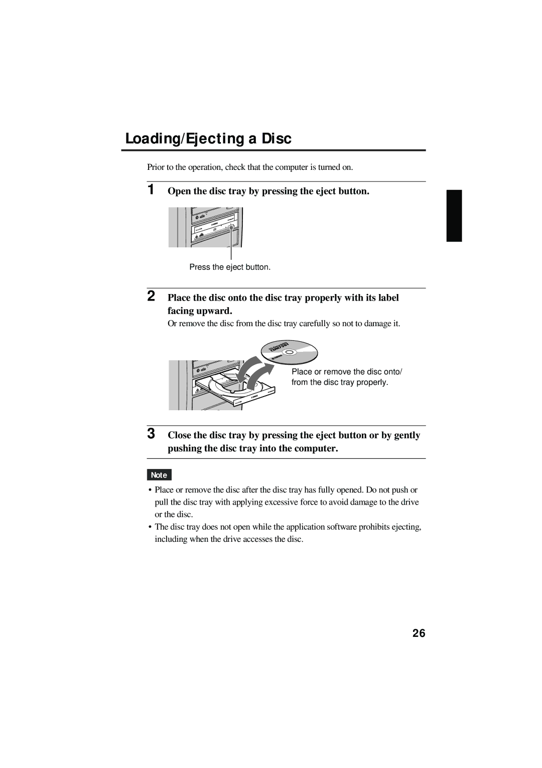 Yamaha CRW3200NB manual Loading/Ejecting a Disc 