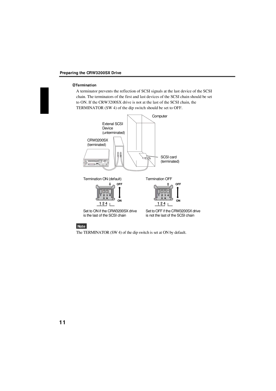 Yamaha manual Preparing the CRW3200SX Drive, ➁Termination 