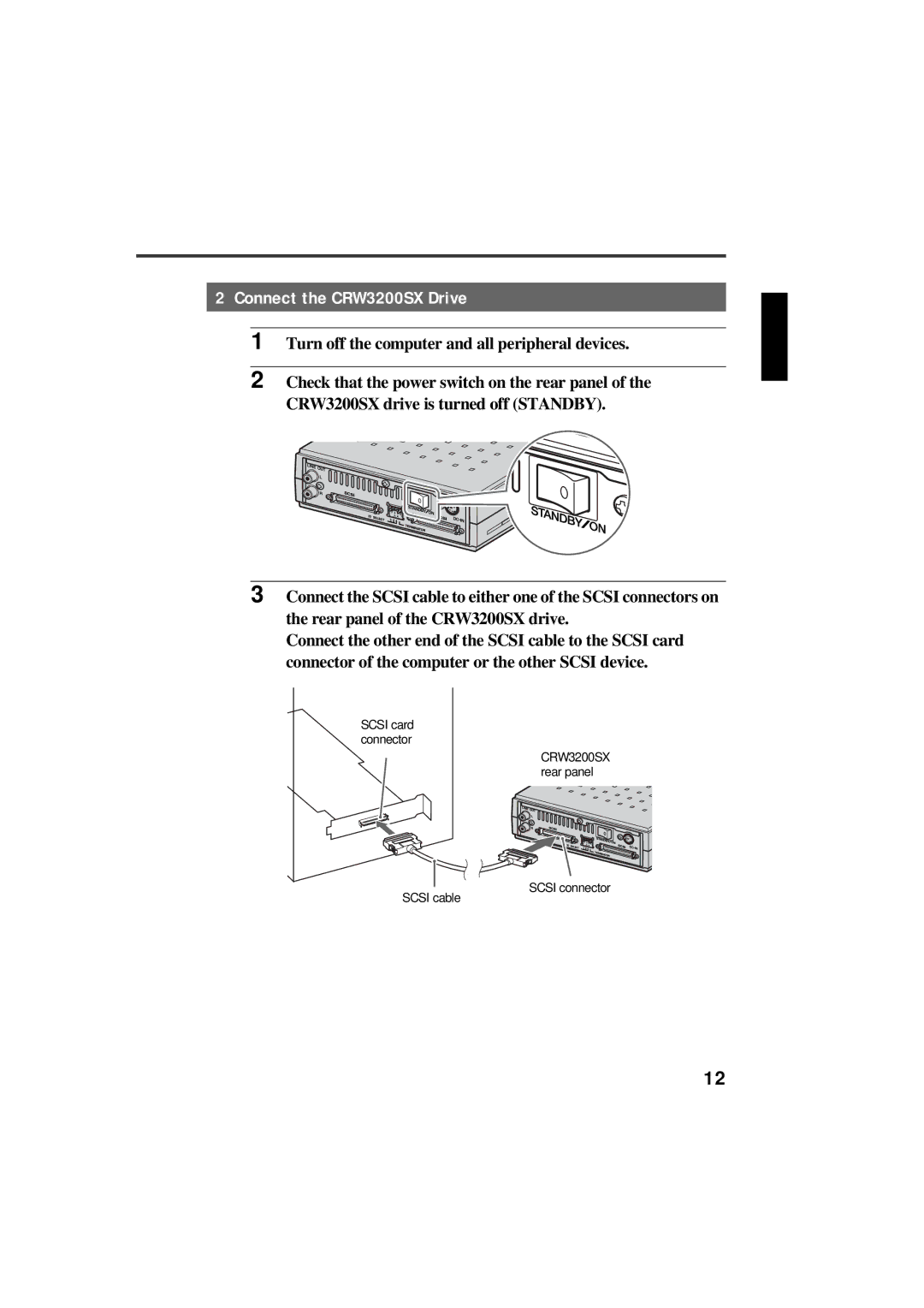 Yamaha manual Connect the CRW3200SX Drive, Turn off the computer and all peripheral devices 