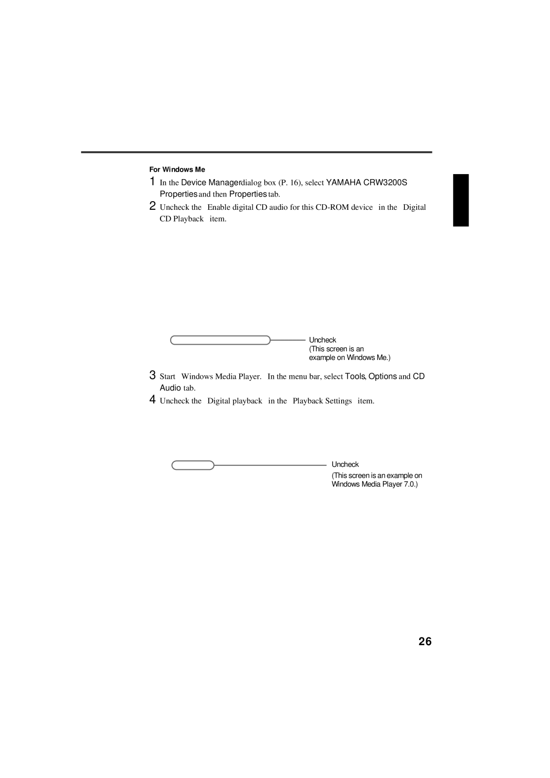 Yamaha CRW3200SX manual For Windows Me 