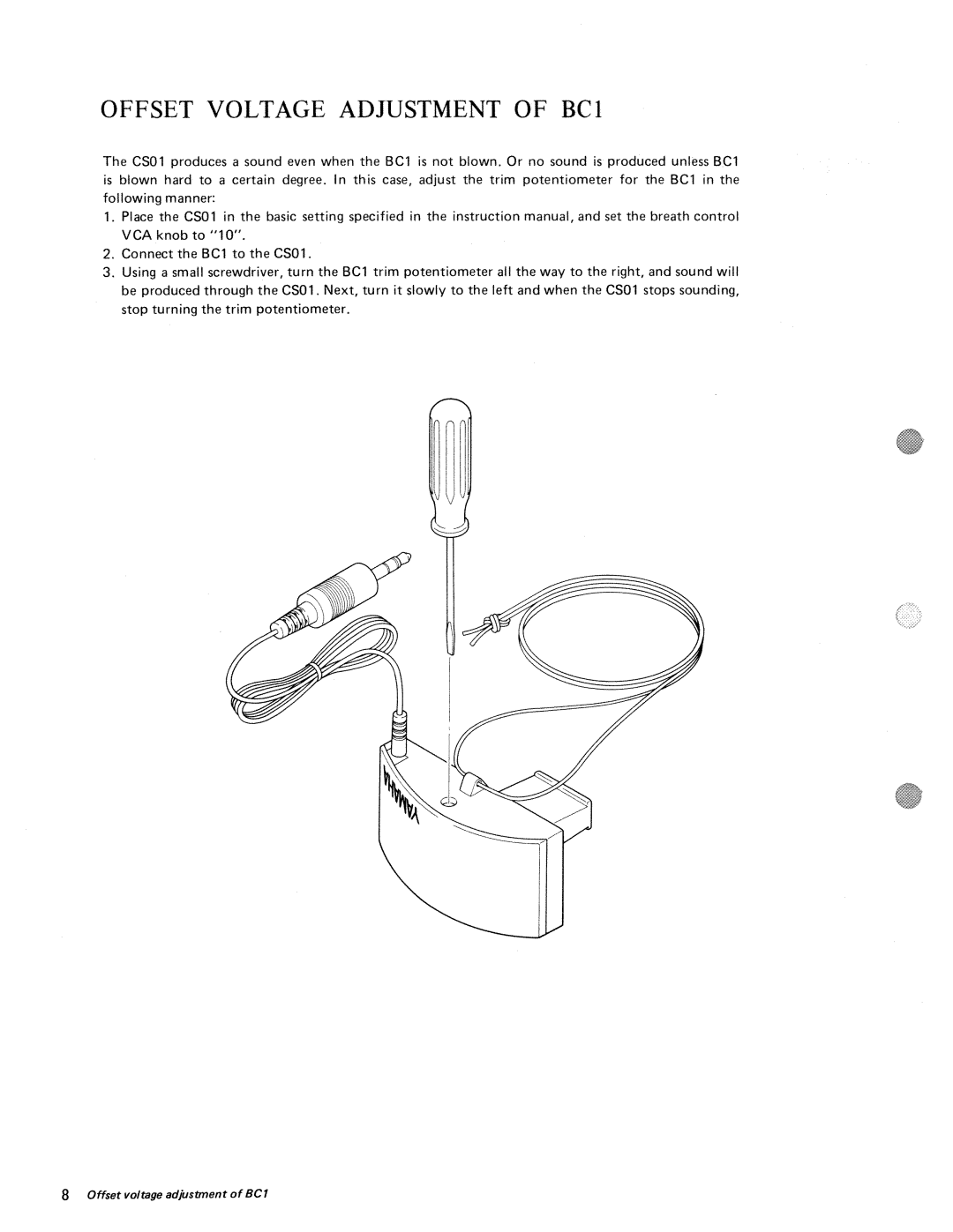 Yamaha CS 01 manual 