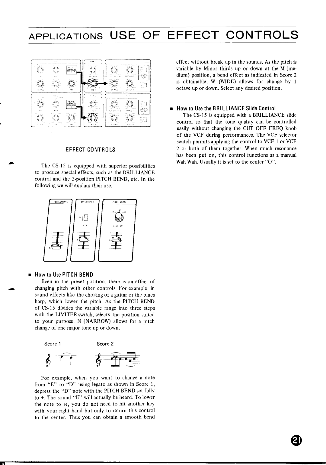 Yamaha CS-15 manual 