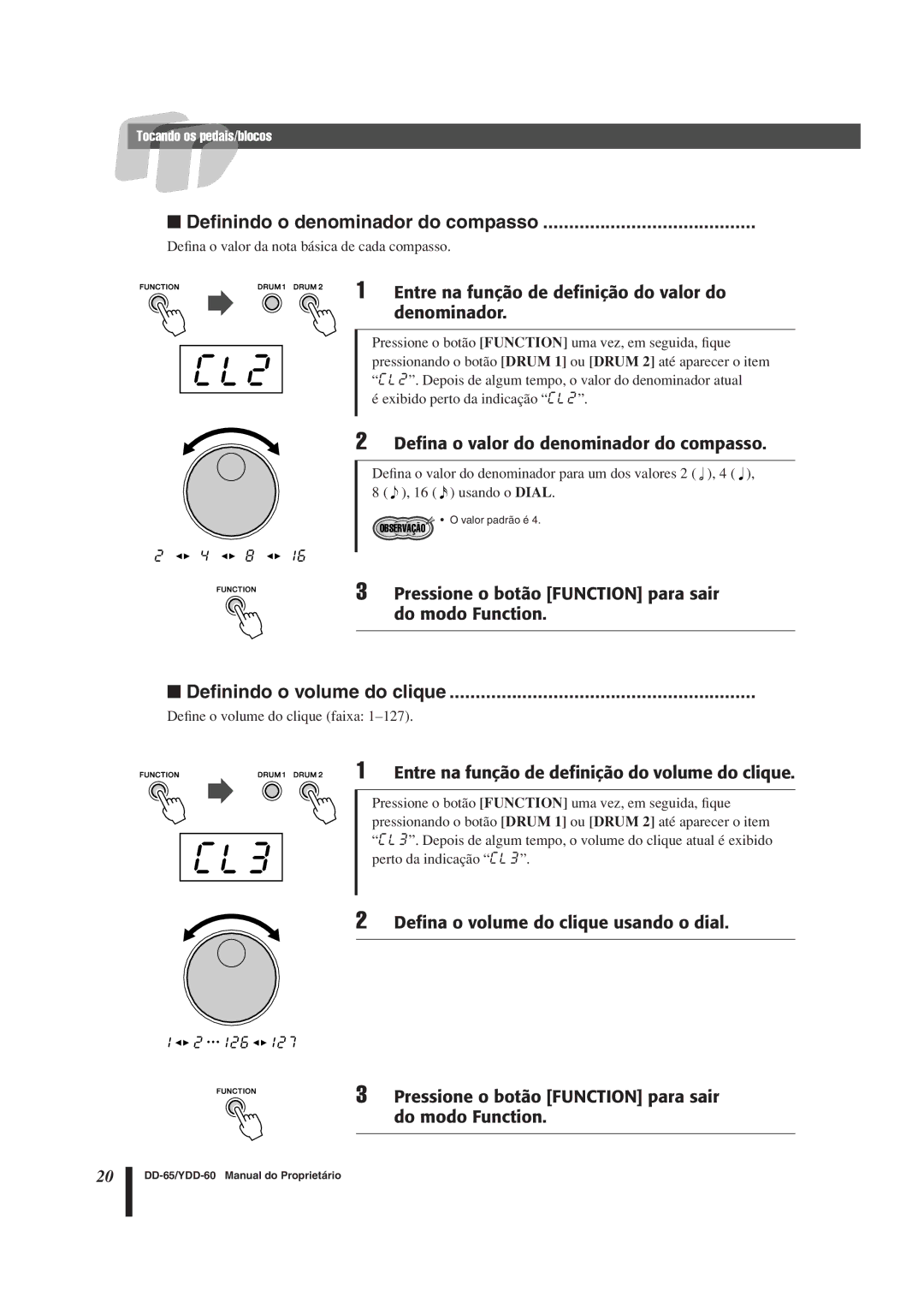 Yamaha DD-65 manual CL2, CL3 