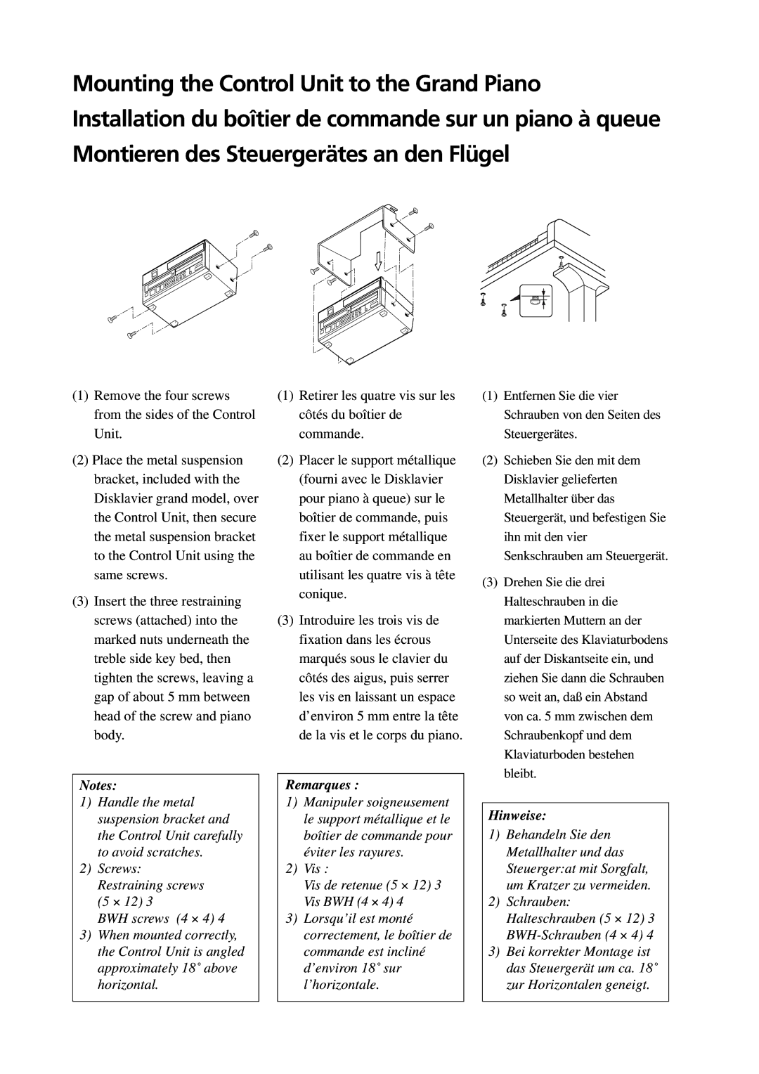 Yamaha DGC1B manual Remarques 