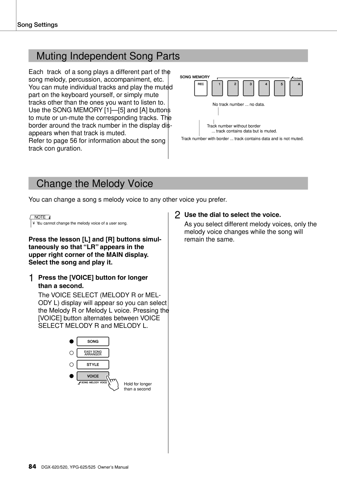 Yamaha DGX-620 owner manual Change the Melody Voice, Use the dial to select the voice 