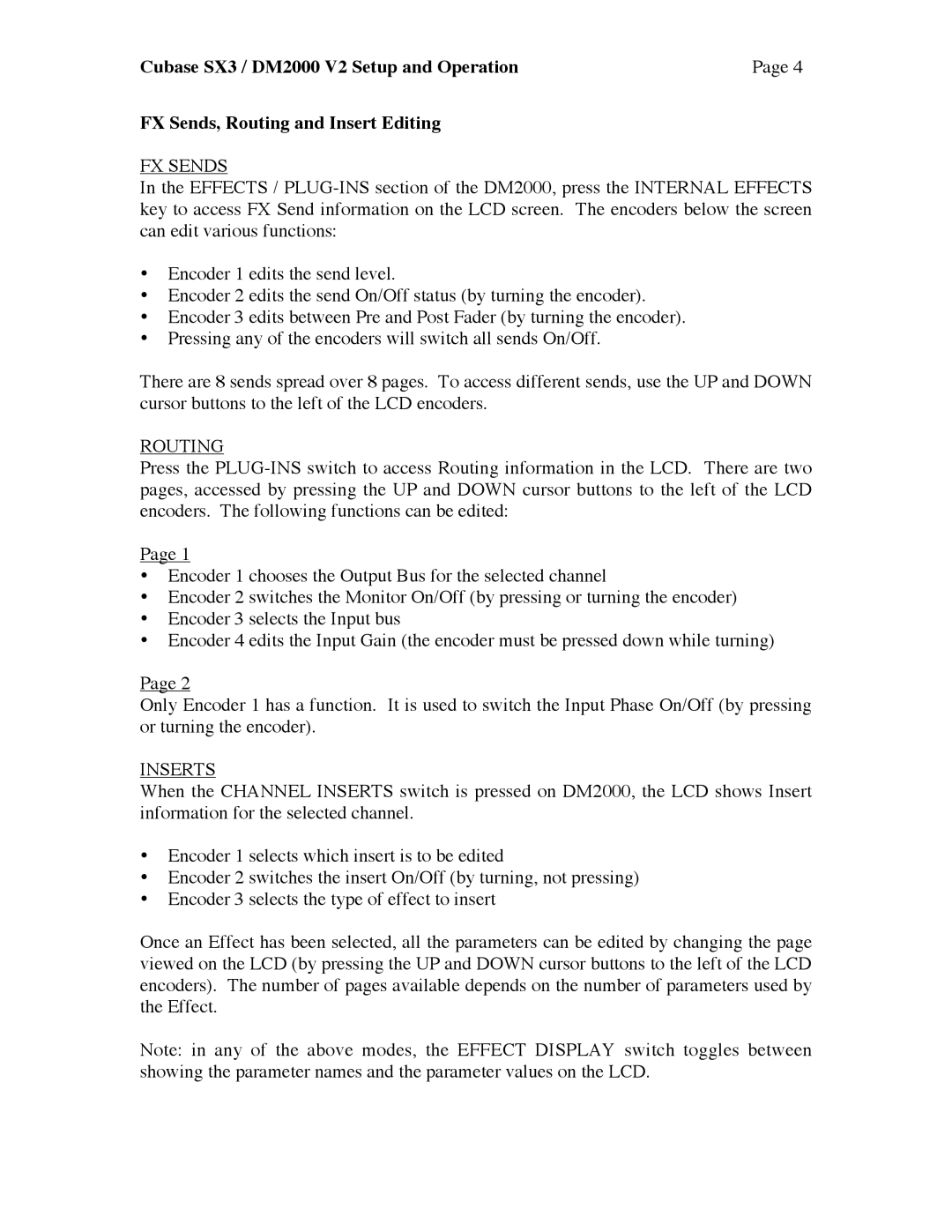 Yamaha DM2000 V2 manual FX Sends, Routing, Inserts 