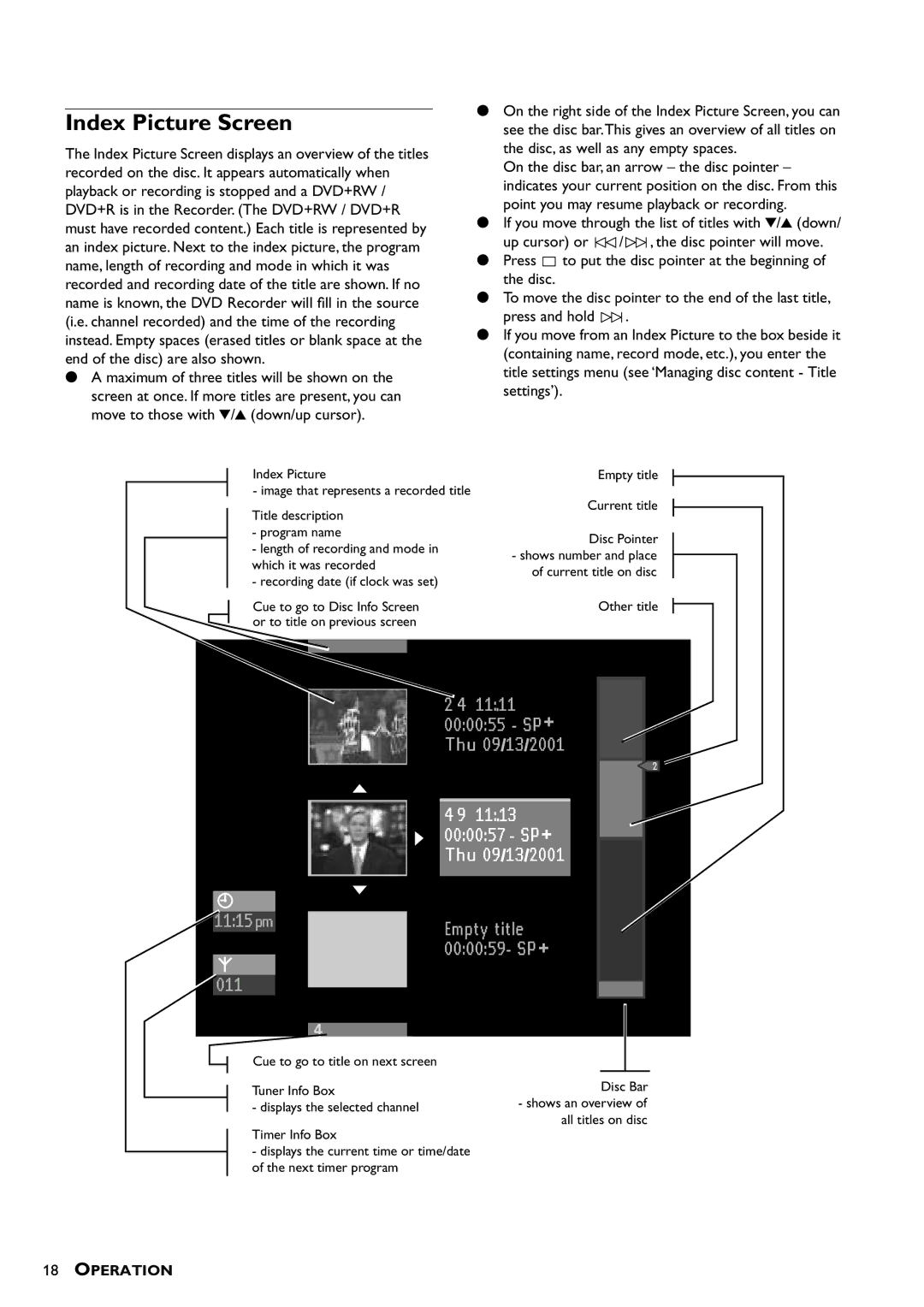 Yamaha DRX-1 owner manual Index Picture Screen, Thu 09 13 