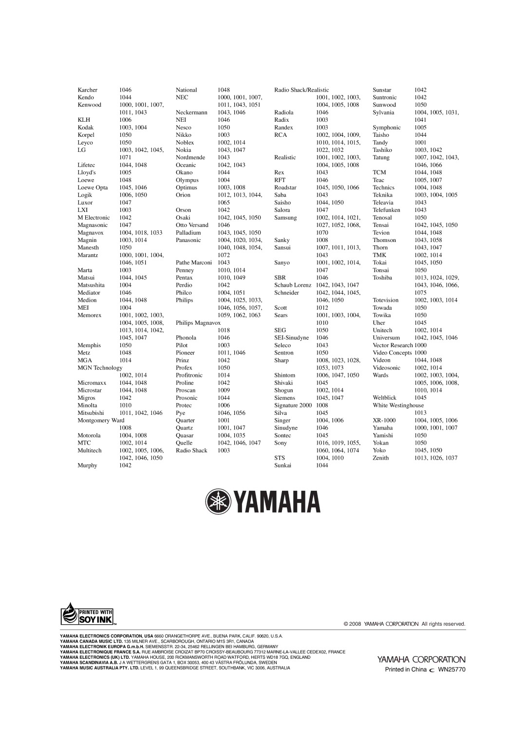 Yamaha DSP-AX463 owner manual WN25770 