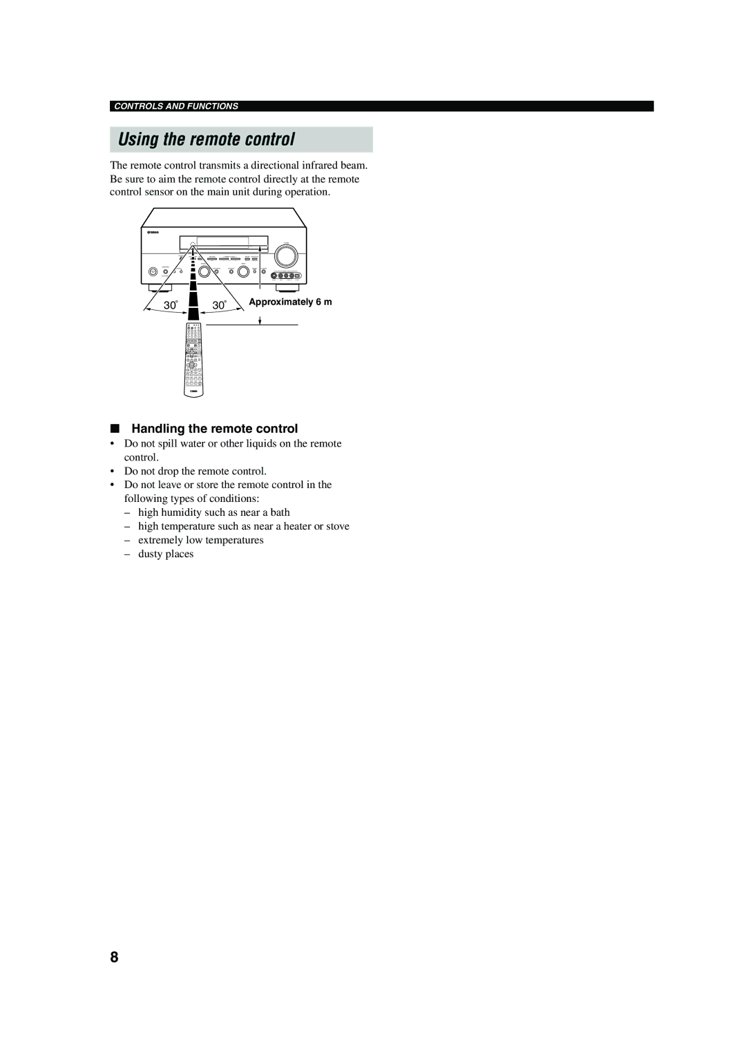 Yamaha DSP-AX750SE owner manual Using the remote control, Handling the remote control 