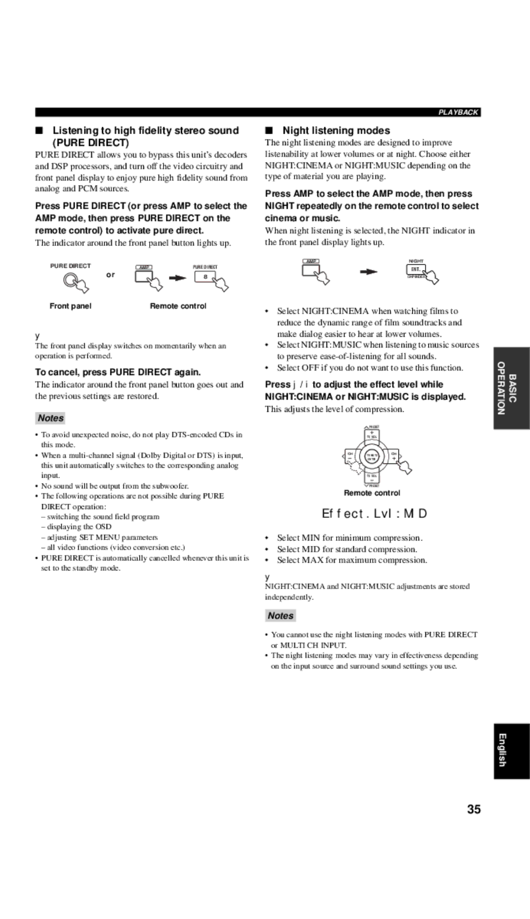 Yamaha DSP-AX757SE owner manual Listening to high fidelity stereo sound, Indicator around the front panel button lights up 