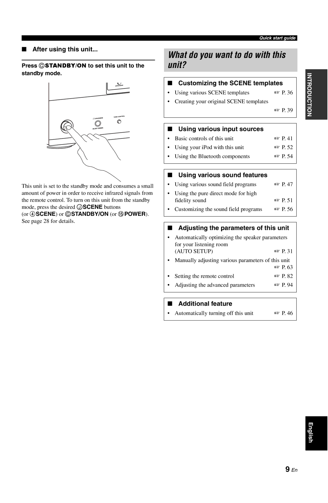 Yamaha DSP-AX763 owner manual What do you want to do with this unit? 