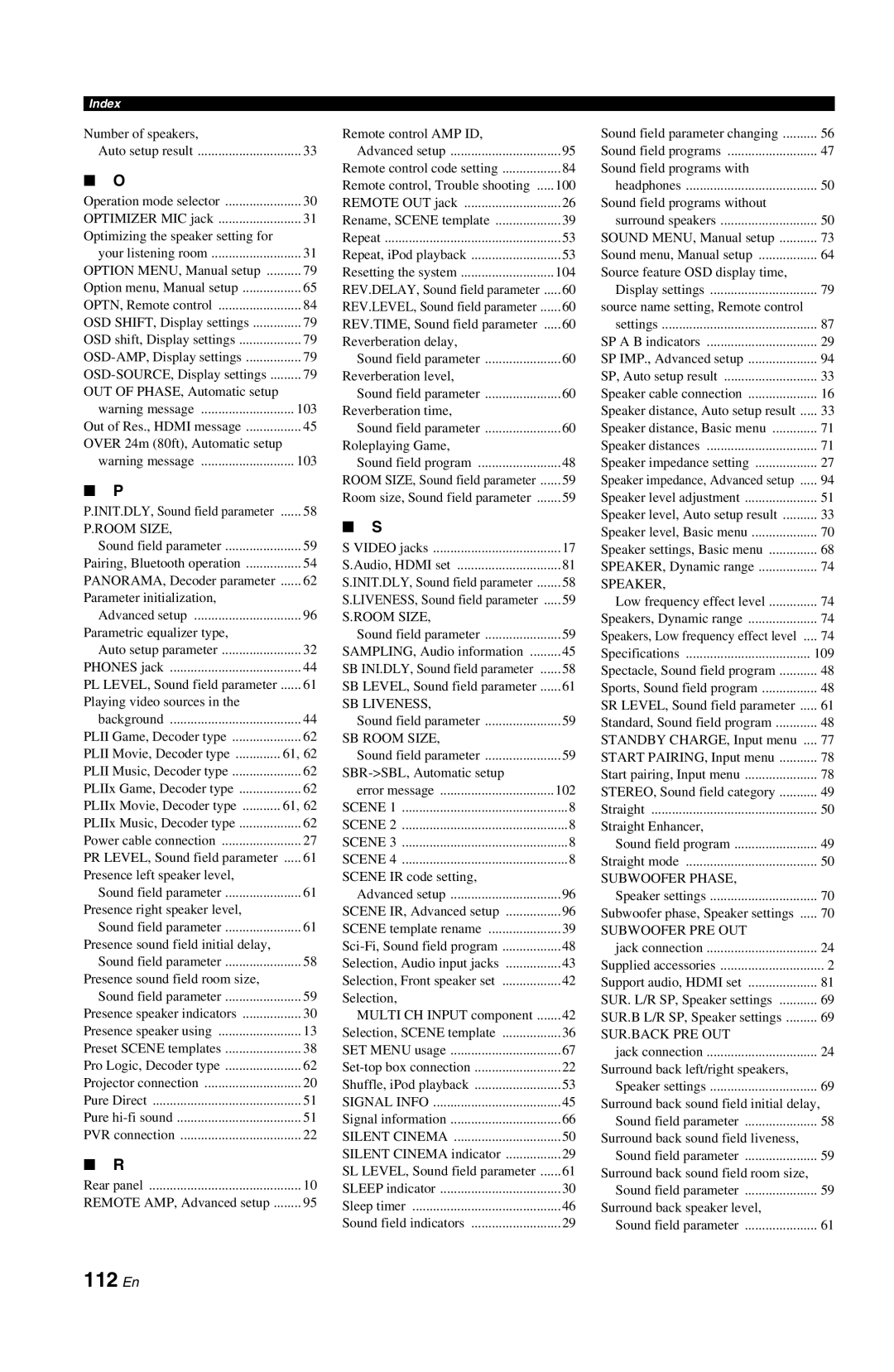 Yamaha DSP-AX763 owner manual 112 En 