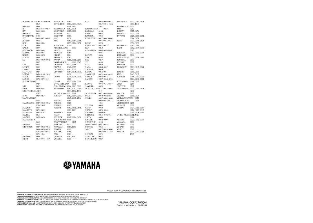 Yamaha DSP-AX861SE owner manual Hughes Network Systems 