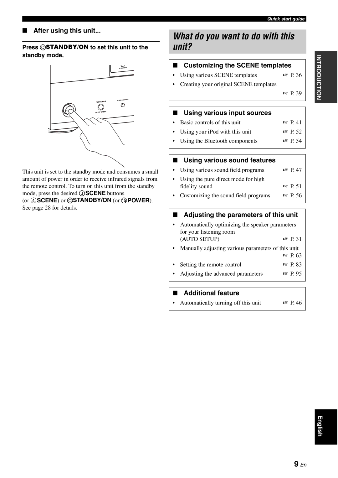 Yamaha DSP-AX863SE owner manual What do you want to do with this unit? 