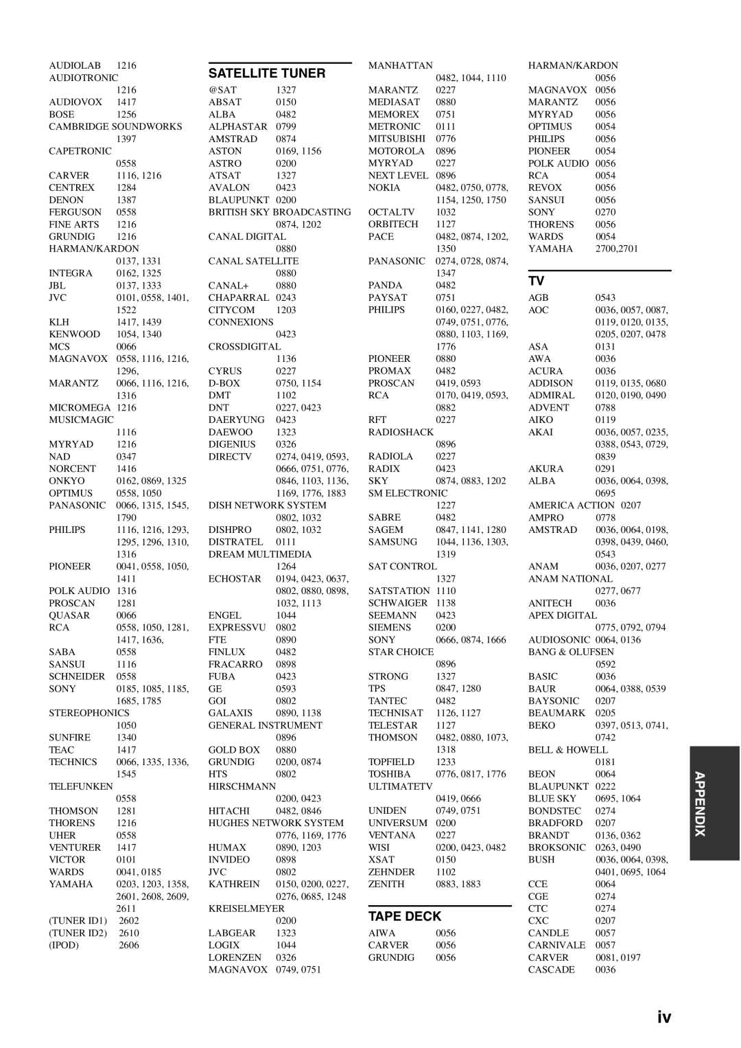 Yamaha DSP-AX863SE owner manual Satellite Tuner 