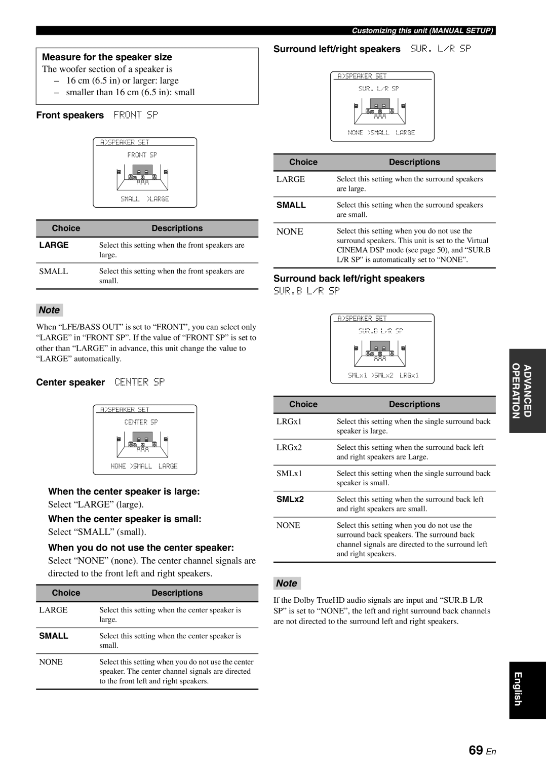 Yamaha DSP-AX863SE owner manual 69 En 