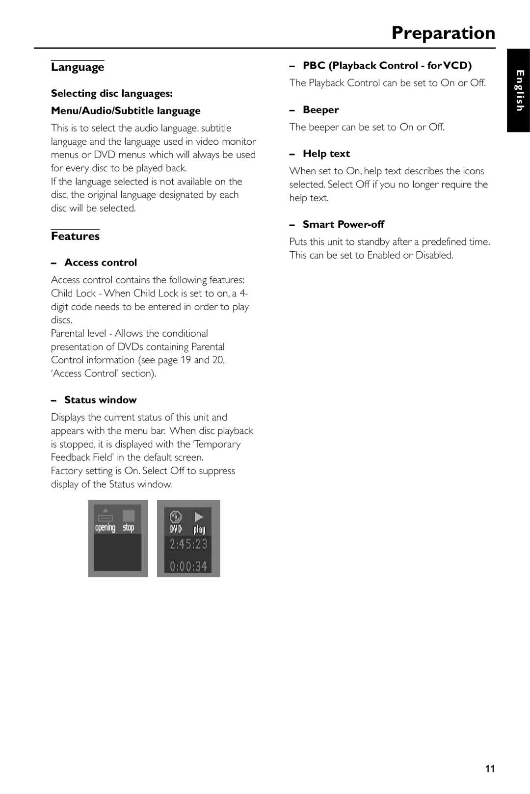 Yamaha DV-S5550 owner manual Language, Features 