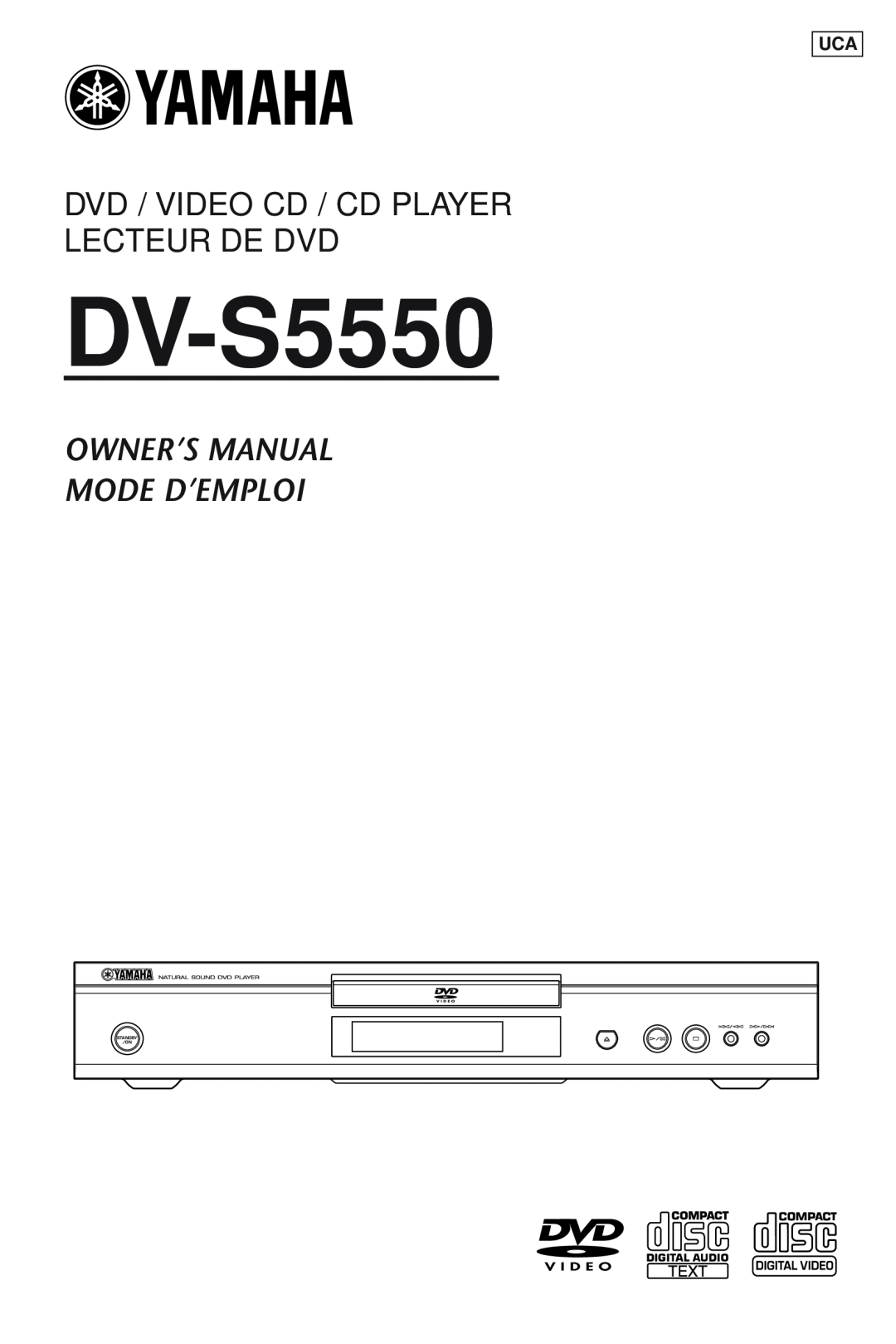 Yamaha DV-S5550 owner manual Dvd / Video Cd / Cd Player Lecteur De Dvd, Standby On 