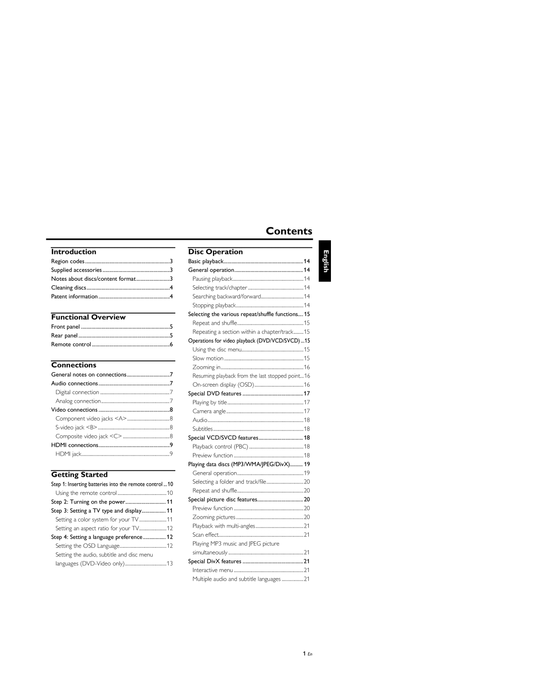 Yamaha DV-S5950 manual Contents 