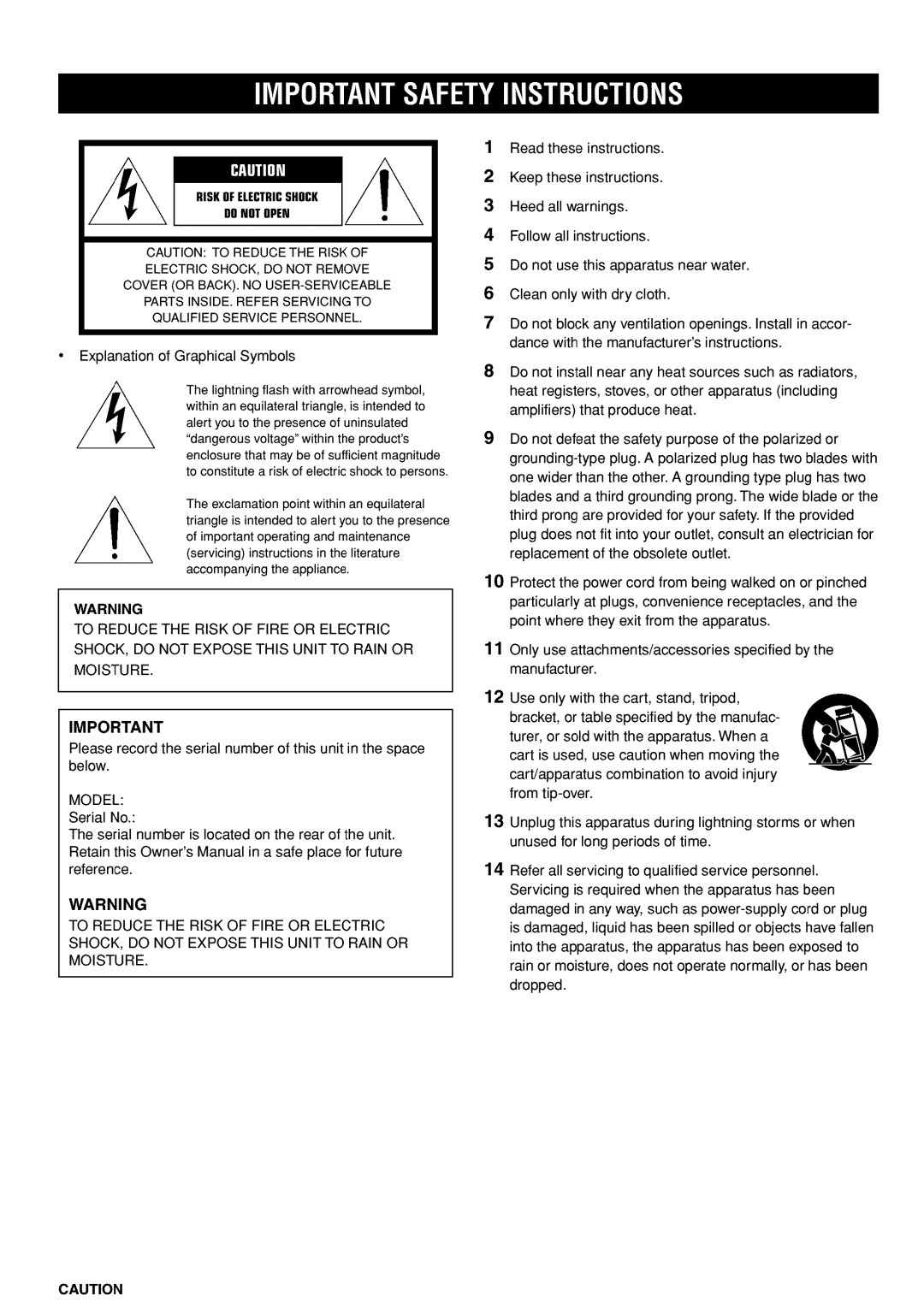 Yamaha DVD-C920 owner manual Explanation of Graphical Symbols 